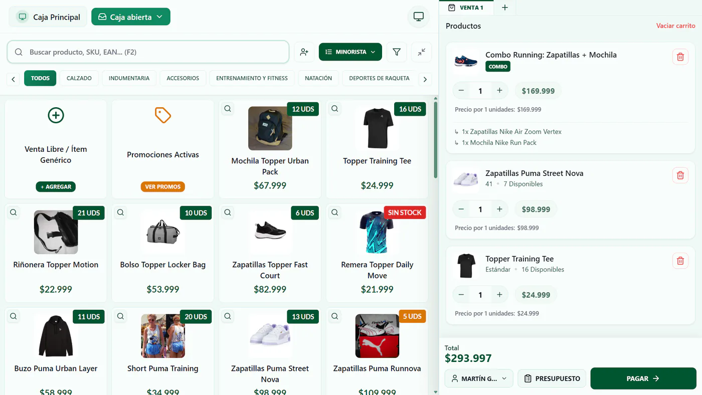 Caja rápida y punto de venta de Equarys